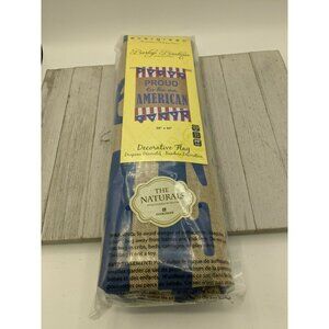 Proud To Be An American Evergreen Burlap Boutique Decorative Flag  28"x44"